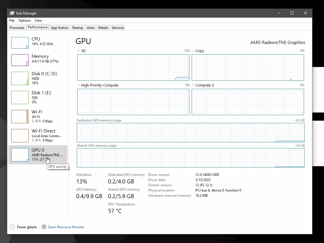 dedicated video memory after increasing vram